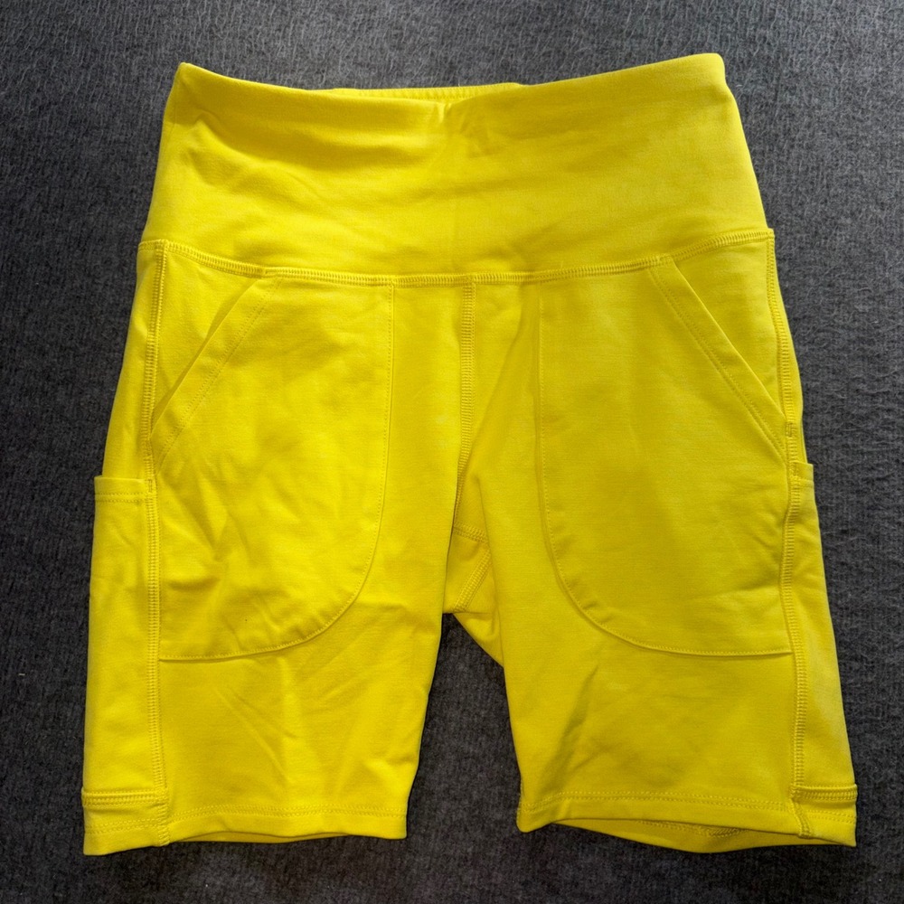 Alpine Design Womens Sulfur Sun Yellow High Rise Bike Shorts XS ADW12802 NWT
